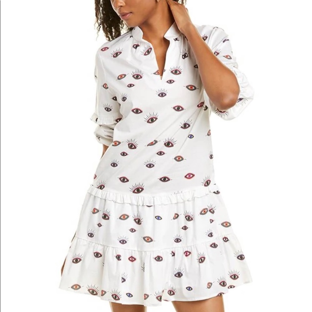 Nicole Miller Evil Eye-Print Poplin Shift Dress